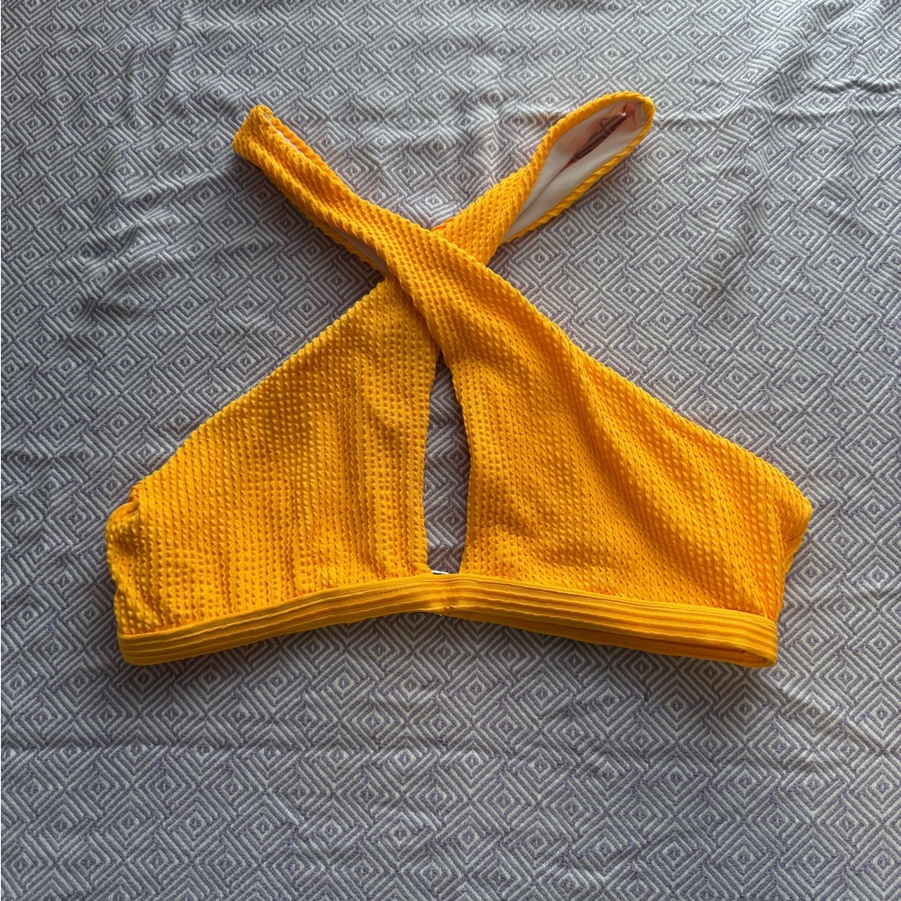 SHEIN Yellow Bikini Top